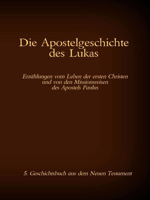cover image of Die Apostelgeschichte des Lukas